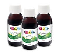 PEDIAKID - Toux Sèche & Grasse - Formule exclusive au sirop d'Agave - Calme la toux - Soulage l'irritation de la gorge -Thym, Plantain, Lierre, Hélichryse - Arôme naturel Citron - 3 flacons de 125 ml