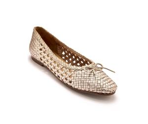 Pediconfort - Ballerines Tout Cuir tressées - Femme - Taille : 40 - Couleur : Doré