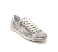 Pediconfort - Baskets Basses zippées et lacées - Femme - Taille : 39 - Couleur : Gris argenté