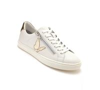Pediconfort - Baskets Tout Cuir Zip et Lacets - Femme - Taille : 40 - Couleur : Blanc/doré