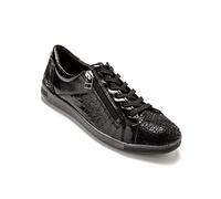 Pediconfort - Baskets zippées Cuir Semelle Amovible - Femme - Taille : 43 - Couleur : Noir Verni