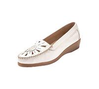 Pediconfort - Mocassin Fantaisie ajouré Grande Largeur - Femme - Taille : 37 - Couleur : Blanc
