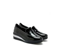 Pediconfort - Mocassins compensés Talon 4,5 cm - Femme - Taille : 39 - Couleur : Vernis Noir