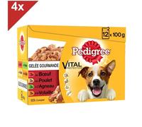 Pedigree 48 Sachets Fraîcheur En Gelée 4 Variétés Pour Chien 100g (4x12)