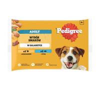 PEDIGREE Adult Choix des saveurs sachets 4x100 g nourriture humide complète pour chiens adultes avec poulet, avec poisson en gelée