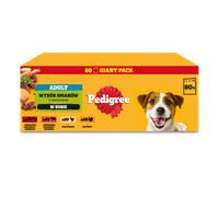 PEDIGREE® Adult, pâtée pour chiens adultes, saveurs assorties en sauce, 80 x 100 g