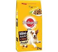 Pedigree Croquettes au poulet & aux légumes, mini adulte <10 kg - Le paquet de 2kg