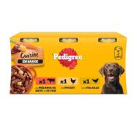 Pedigree Cuisine Repas pour Chien - Boîtes en Sauce pour Chien Adulte - 3 variétés - 3x800g - Pack de 4