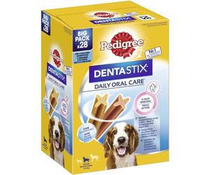 Pedigree Dentastic Lot de 28 friandises pour Chiens de Taille Moyenne de 10 à 25 kg 720 g