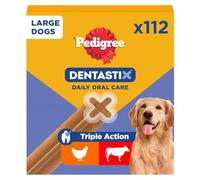Pedigree Dentastix - Friandises pour Grand Chien, 112 Bâtonnets à Mâcher pour L'hygiène Bucco-Dentaire (16 Sachets de 7 Sticks)