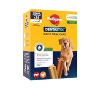 Pedigree DENTASTIX 112 Bâtonnets à Mâcher pour Grand Chiens 25kg+, 4 Boîtes de 28, Saveur Poulet et Bœuf, Détartrage Dentaire Chien, Soins Dentaires pour Chien