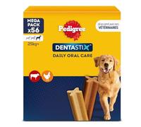 Pedigree Dentastix - Bâtonnets à mâcher 56 pour grands chiens 25kg+ 8 sachets de 7 Poulet & Bœuf