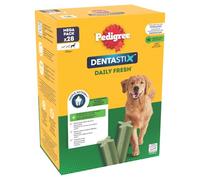 PEDIGREE DENTASTIX Fresh Sticks Dentaires pour Grand Chien +25kg - 112 Bâtonnets (Lot de 4 Boîtes de 28 Friandises) - Hygiène Bucco-Dentaire, Scientifiquement Prouvé, Haleine Fraîche au Quotidien