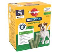 PEDIGREE DENTASTIX Fresh Sticks Dentaires pour Petit Chien 5-10kg - 112 Bâtonnets (Lot de 4 Boîtes de 28 Friandises) - Hygiène Bucco-Dentaire, Scientifiquement Prouvé, Haleine Fraîche au Quotidien