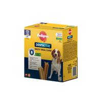 PEDIGREE DENTASTIX 56 Bâtonnets à Mâcher pour Moyen Chien 10-25kg, 8 Sachets de 7, Saveur Poulet et Bœuf, Détartrage Dentaire Chien, Soins Dentaires pour Chien