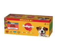 Pedigree Dogcare Chunks Lot de 40 sachets de Nourriture pour Chien en gelée Adulte 40 x 100 g