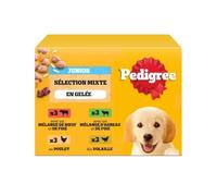 Pedigree Junior Sélection Mixte Sachets fraîcheur en gelée - Nourriture pour Chien Junior - 4 Saveurs différentes - 48 sachets de 100 g