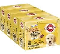 Pedigree Junior Vital Protection Lot de 48 sachets de Nourriture Humide pour Chiots 12 x 100 g (Lot de 4) - 4 variétés en gelée avec Poulet, bœuf, volaille, Agneau