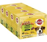 Pedigree Lot de 4 sachets de portions pour Adultes 4 variétés en Sauce avec Poulet, bœuf + Foie, Dinde, bœuf et Agneau 4 x 12 x 100 g