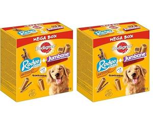 PEDIGREE Mega Box Récompenses - Mix Friandises Rodeo Duo 24 Sticks & Jumbone 4 Os à Mâcher - 780g - Friandises Idéales pour Eduquer ou Faire Plaisir à Son Chien (Lot de 2)