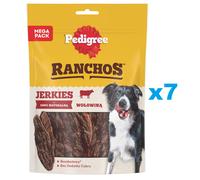 PEDIGREE Ranchos Jerkies Nourriture complémentaire sans céréales pour chiens adultes, au bœuf 7 x 180 g