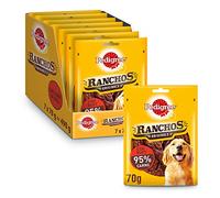 Pedigree Ranchos Snack pour Chien, saveur Viande (Lot de 7 x 70 g)