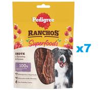 PEDIGREE Ranchos Superfoods 7x70 g nourriture complémentaire pour chiens adultes avec dinde, canneberge et riz