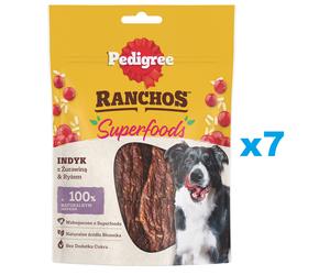 PEDIGREE Ranchos Superfoods 7x70 g nourriture complémentaire pour chiens adultes avec dinde, canneberge et riz