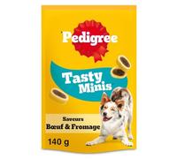 PEDIGREE Sa Récompense Tasty Friandises - Lot de 6 Sachets de 140g - Mini Bouchées Saveurs Fromage et Bœuf - Idéale pour Eduquer ou Faire Plaisir à son Chien
