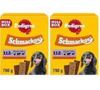 Pedigree Schmackos Multi Mix 110 lamelles friandises pour Chien Saveurs Bœuf, Volailles et Agneau Mega Box (Lot de 2)