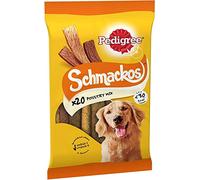Pedigree Schmackos Poultry Mix - Friandises pour chien - Variété de saveurs de volaille - 180 bandes (lot de 9)
