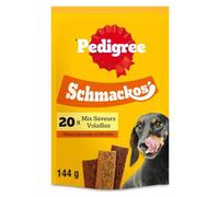 PEDIGREE Schmackos Récompenses mix saveurs volailles pour chien, lot de 9 sachets de 20 friandises (9 x 144 g)