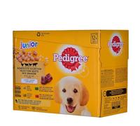 Pedigree Nourriture humide pour chiots aux saveurs mélangées de poulet et riz, agneau et riz, volaille et riz et boeuf et riz en gelée 12x100g