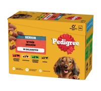 PEDIGREE Senior Choix des saveurs sachets 12x100 g nourriture humide complète pour chiens adultes avec un mélange de bœuf et de foie, avec du poulet, avec un mélange d'agneau et de foie, avec de la vo