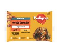 PEDIGREE Senior Choix des saveurs sachets 4x100 g nourriture humide complète pour chiens adultes avec un mélange de bœuf et de foie, avec du poulet en gelée