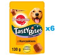PEDIGREE Tasty Bites Chewy Cubes friandise pour chien au poulet 6x130 g