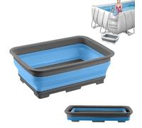 Pediluve Piscine, Bassine Pied, Bassine Pour Bain De Pieds Pliable AntidéRapant, Accessoires Pour Piscine, 37x27x11.8cm, Pour éChelles Piscines, Rincez Vos Pieds, Garde La Piscine Propre (bleu)