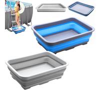 Pediluve Piscine,Bassine Pied,Bassine Pour Bain De Pieds Pliable Antidérapant,Accessoires Pour Piscine,37x27x11.8cm,Pour Rince Pied Piscine,Rincez Vos Pieds,Garde La Piscine Propre (1, 2Mix)