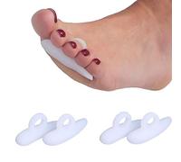 Pedimend Lot de 4 coussinets d'orteils en gel de silicone - Pour redresser les orteils - Support sous les orteils - Anneaux orthopédiques pour métatarse (blanc)