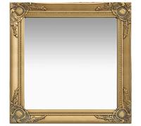 pedkit Miroir Mural Miroir de Dressing Miroir de Salle de Bain Style Baroque 60x60 cm Doré