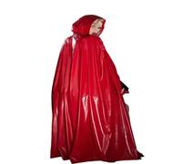 PEDLGUMEROIDO Costume en latex rouge pour femme, combinaison en caoutchouc faite à la main, costume en latex personnalisé pour jeu de rôle, cape, Rouge, 3XL
