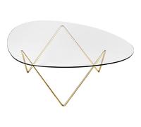Gubi Table basse Pedrera – Laiton, plateau en verre
