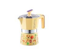Pedrini Cafetière Frida Kahlo, moka 3 tasses, jaune