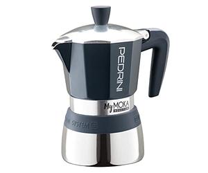 Pedrini Cafetière MyMoka Induction, bleu nuit, en boîte de couleur (6 tasses)