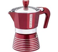 Pedrini Infinity Cafetière en aluminium 2 tasses, pailleté rouge