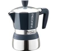 Pedrini MyMoka induction, Cafetière moka, Bleu, Acier inoxydable, Aluminium, Silicone, Acier inoxydable, 3 tasses, MyMoka induction, 1 pièce(s)