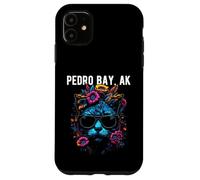 Pedro Bay Alaska Chat Portant des Lunettes de Soleil et des Fleurs Coque pour iPhone 11