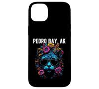 Pedro Bay Alaska Chat Portant des Lunettes de Soleil et des Fleurs Coque pour iPhone 14 Plus