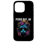Pedro Bay Alaska Chat Portant des Lunettes de Soleil et des Fleurs Coque pour iPhone 14 Pro Max