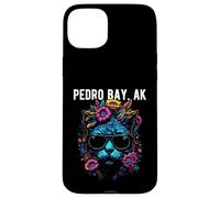 Pedro Bay Alaska Chat Portant des Lunettes de Soleil et des Fleurs Coque pour iPhone 15 Plus